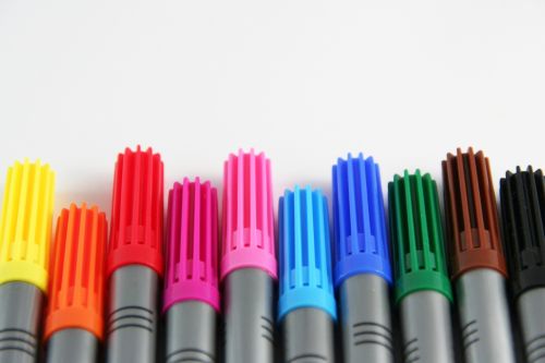 Colored Pens In A Row