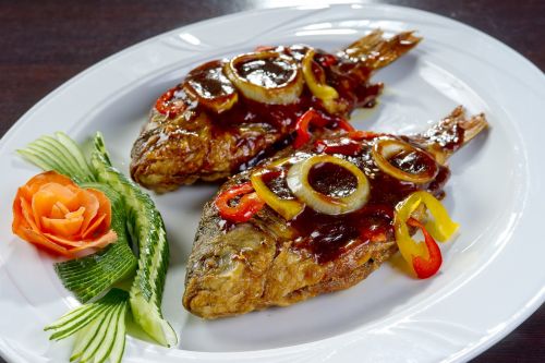 korean food fried crucian carp national cuisine