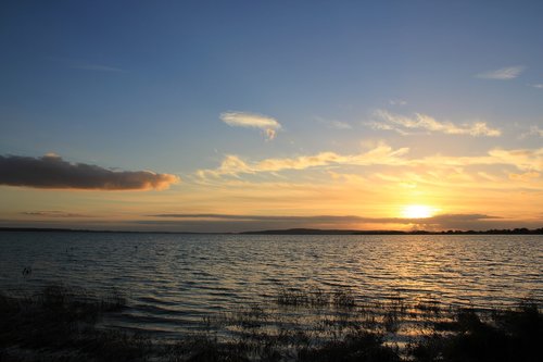 kummerower lake  mecklenburg western pomerania  sunset