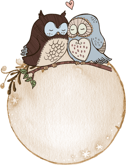 label watercolor owl