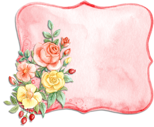 label watercolor pink