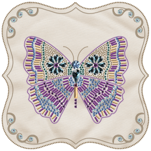 label butterfly glitter
