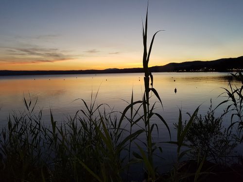 lago lake sunset