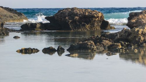 lagoon rocky coast sea