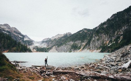 lake mountains mountain lake