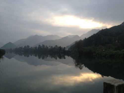 lake reflection outer world