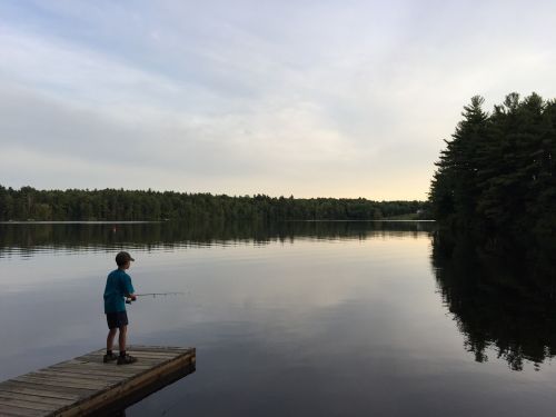 lake boy fishing