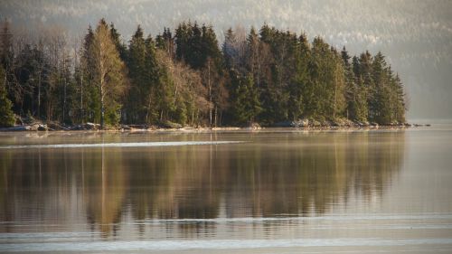 lake landscape reflections