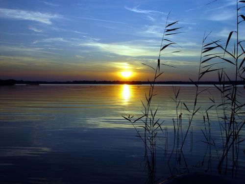 lake sunset seascape