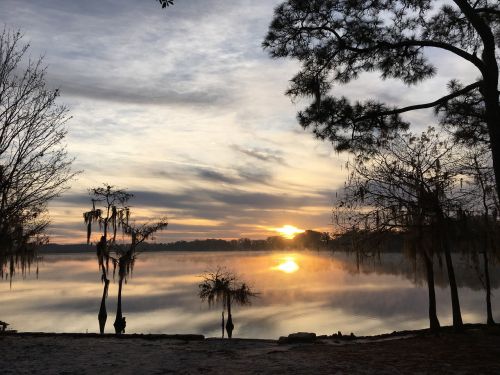 lake sunrise nature