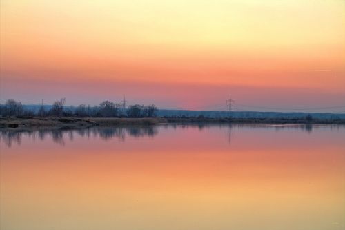 lake sunset nature