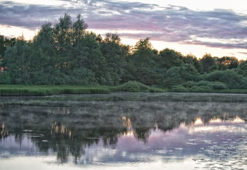 lake sunset natural