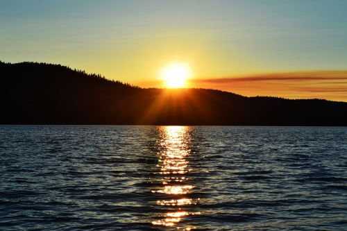 lake sunset water