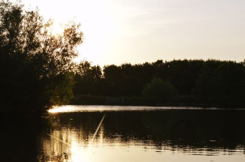 lake water sunset