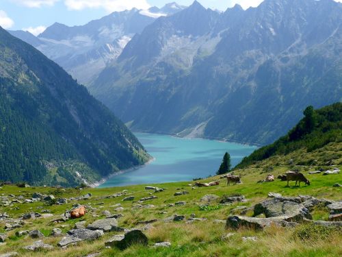 lake mountains reservoir