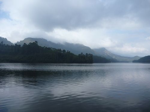 lake landscape fog