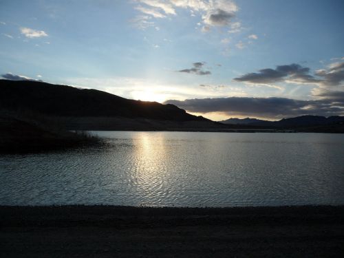 lake sunset landscape