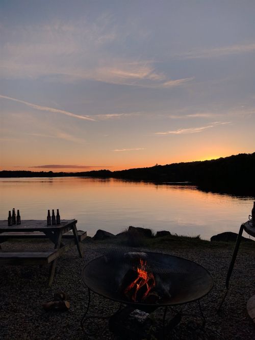 lake sunset landscape