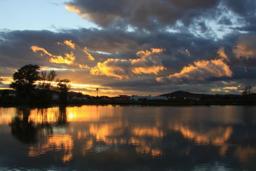 lake clouds abendstimmung