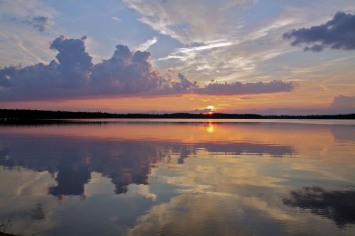 lake sunset landscape