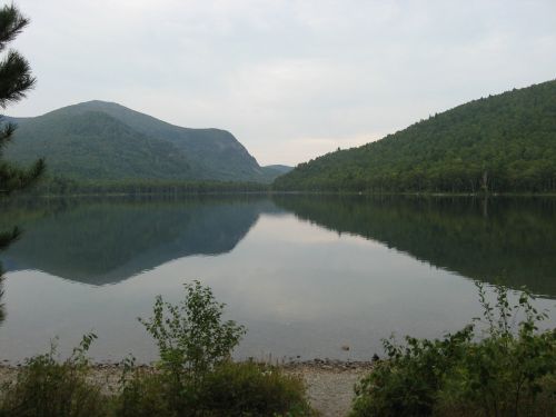 lake mountains reflection
