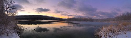 lake winter sunrise