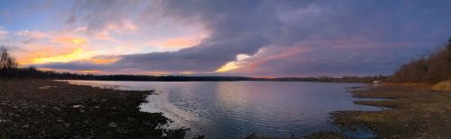 lake sunrise clouds