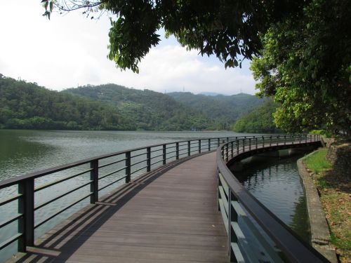 lake bicycle bridge reservoir