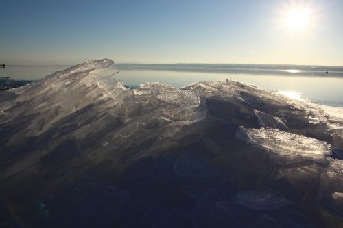 lake ice sun