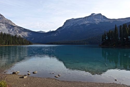 lake reflection mountains