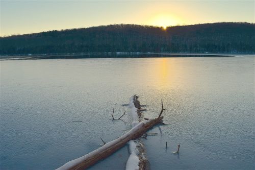 lake frozen water