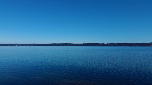 lake blue sky