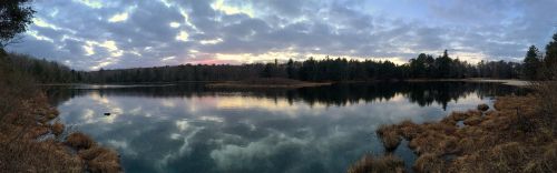 lake sunset clouds