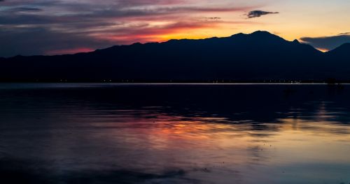 lake seascape sunset