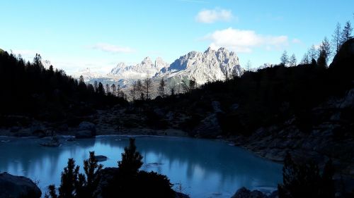 lake reflections blue