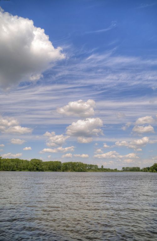 lake water clouds