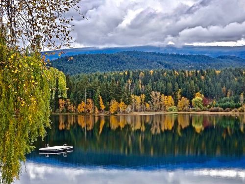 lake reflection landscape