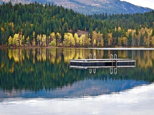 lake calm reflection