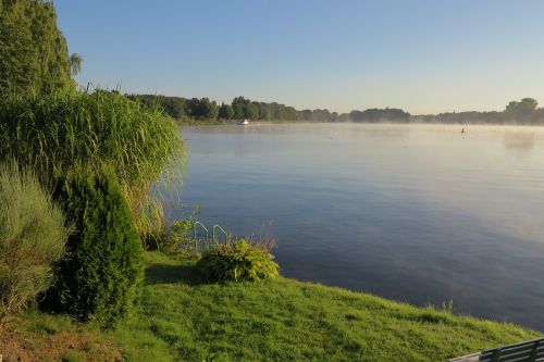 lake haze landscape