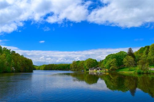 lake sky clouds