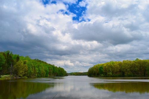 lake sky clouds