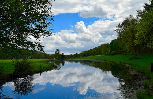 lake sky clouds