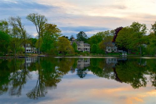 lake sunset reflection