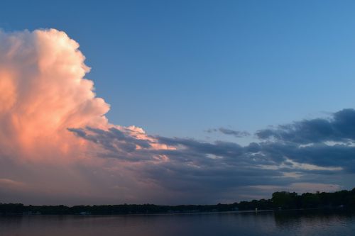 lake sunset cloud