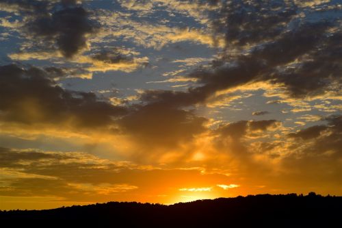 lake sunset clouds