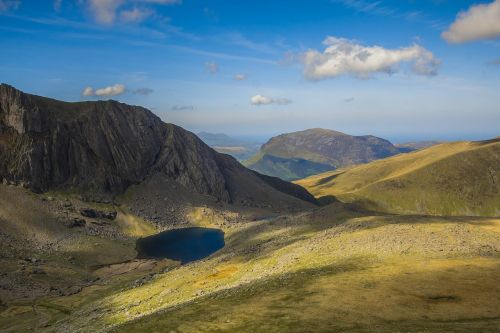 lake rocks mountain