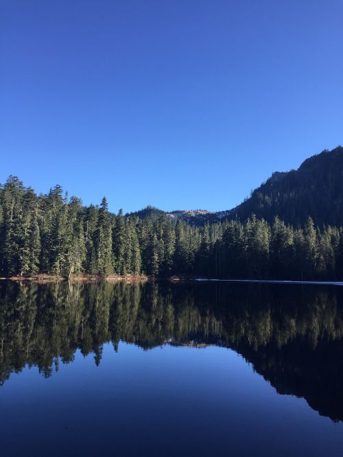 lake reflection landscape