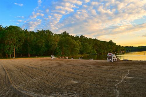 lake sunset beach