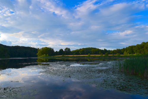 lake sky reflection