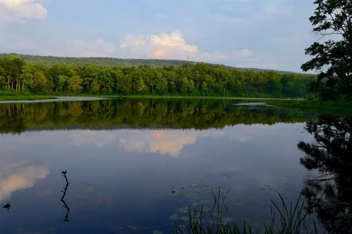 lake sunset reflection